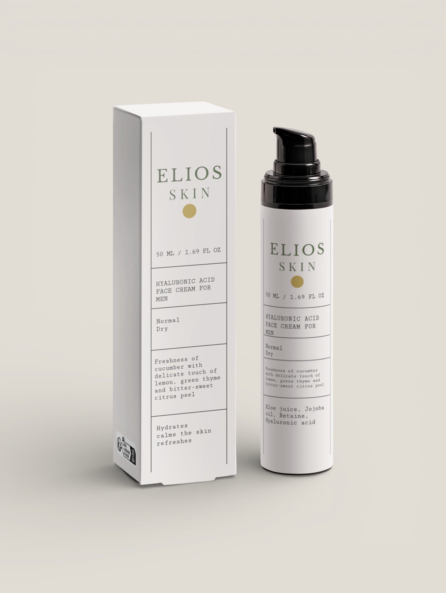 Hyaluronic Acid Face Cream for Men - Elios Skin
