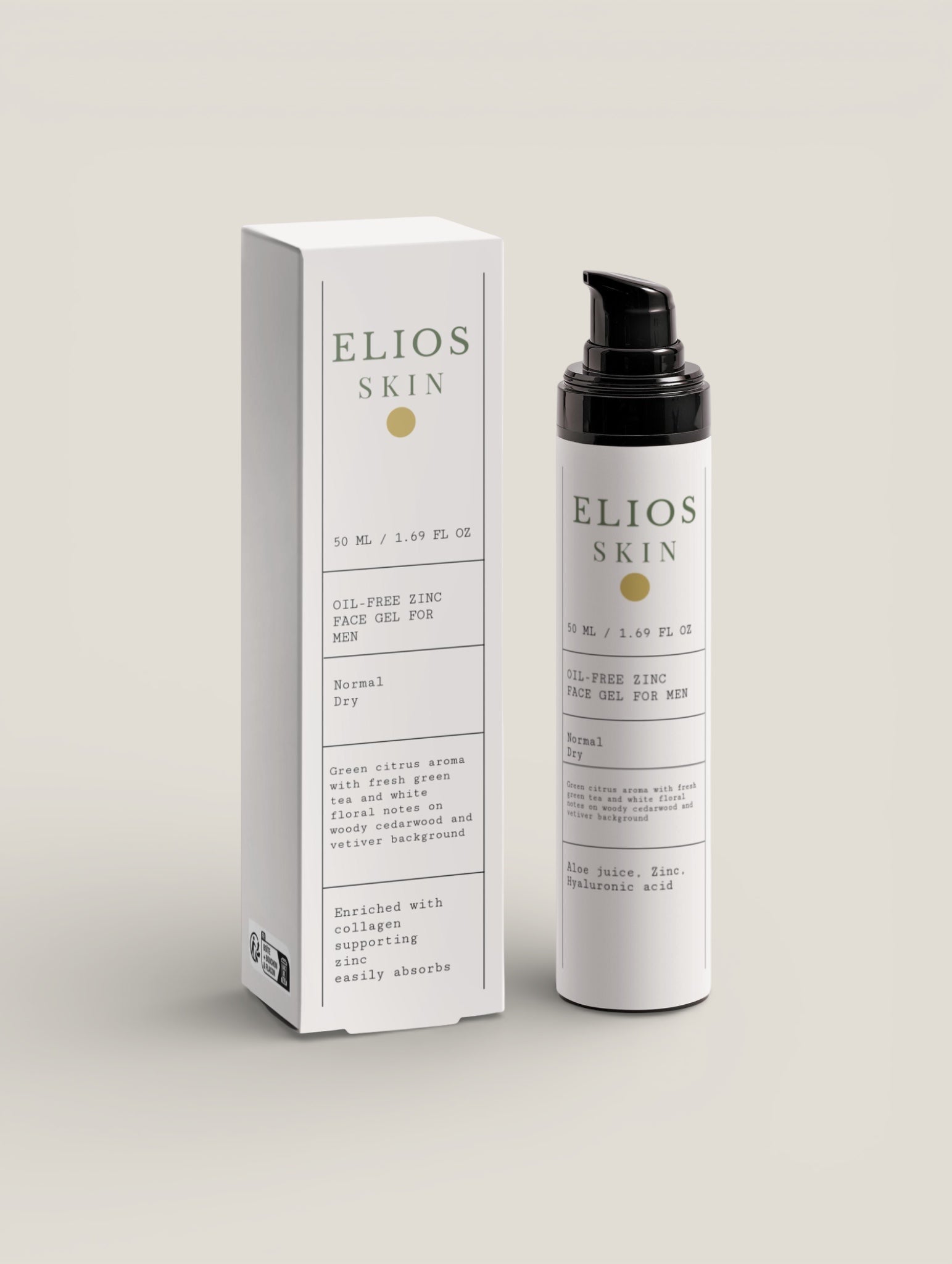 Oil - Free Zinc Face Gel for Men - Elios Skin
